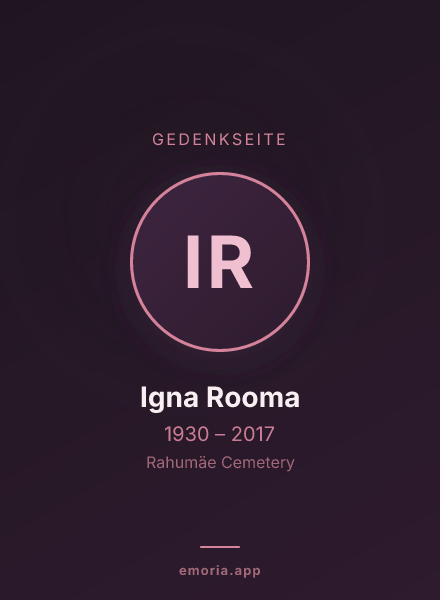 Gedenkportrait von Igna Rooma