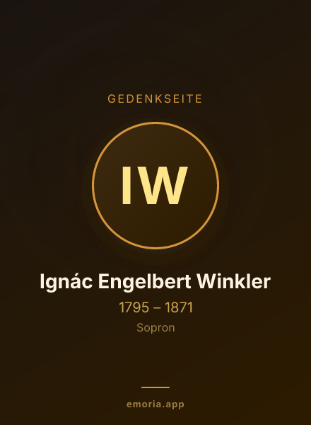 Gedenkportrait von Ignác Engelbert Winkler