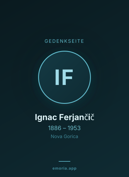 Gedenkportrait von Ignac Ferjančič