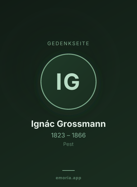 Gedenkportrait von Ignác Grossmann