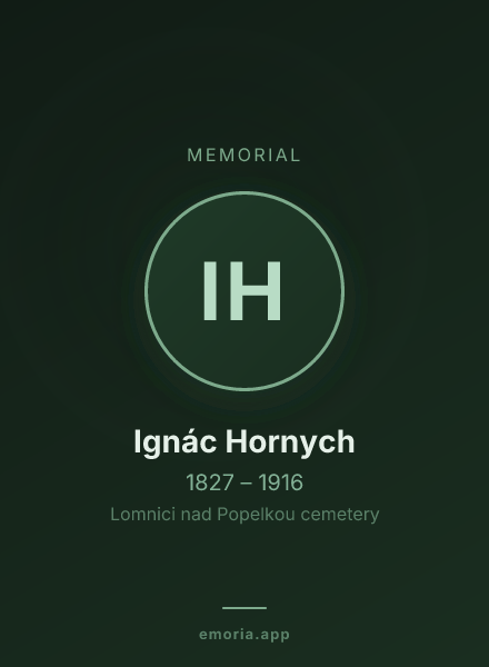 Memorial portrait of Ignác Hornych