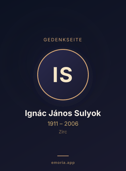 Gedenkportrait von Ignác János Sulyok