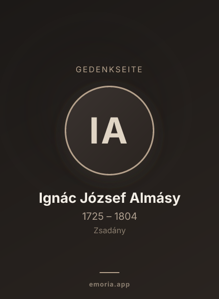 Gedenkportrait von Ignác József Almásy