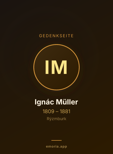 Gedenkportrait von Ignác Müller