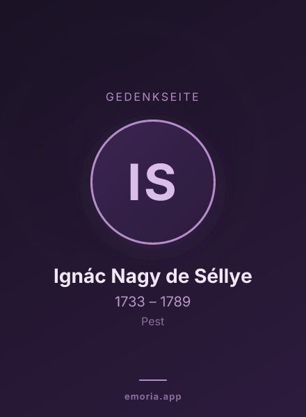 Gedenkportrait von Ignác Nagy de Séllye