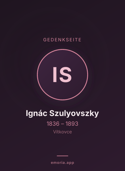 Gedenkportrait von Ignác Szulyovszky
