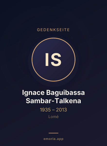 Gedenkportrait von Ignace Baguibassa Sambar-Talkena
