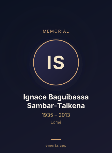 Memorial portrait of Ignace Baguibassa Sambar-Talkena