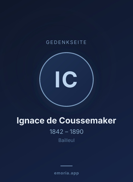 Gedenkportrait von Ignace de Coussemaker
