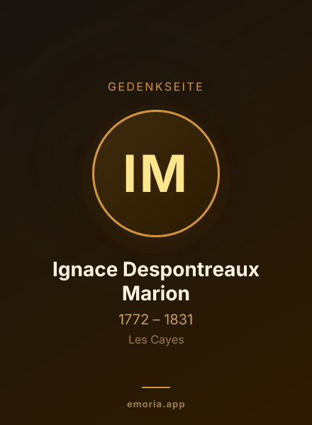 Gedenkportrait von Ignace Despontreaux Marion