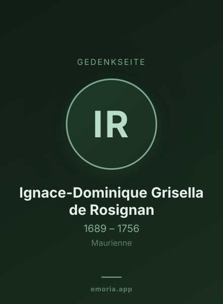 Gedenkportrait von Ignace-Dominique Grisella de Rosignan