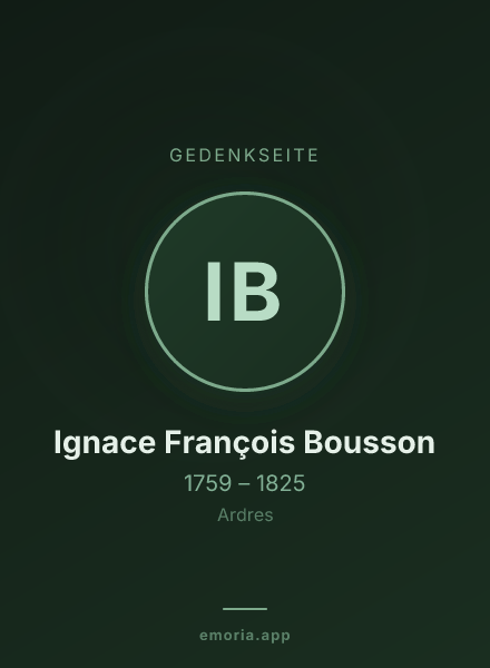 Gedenkportrait von Ignace François Bousson