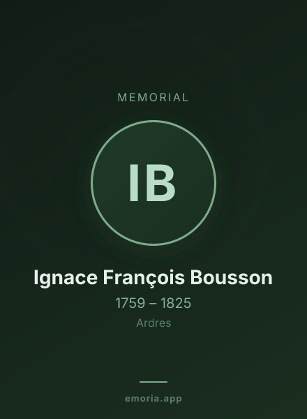 Memorial portrait of Ignace François Bousson