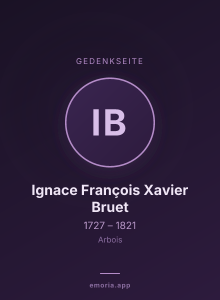 Gedenkportrait von Ignace François Xavier Bruet
