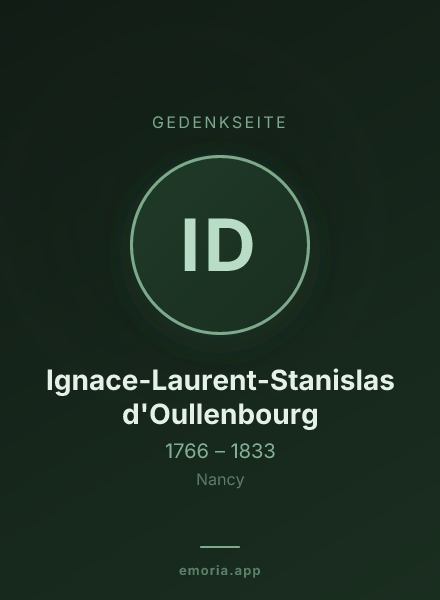 Gedenkportrait von Ignace-Laurent-Stanislas d'Oullenbourg