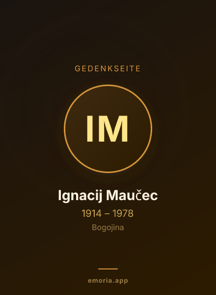 Gedenkportrait von Ignacij Maučec