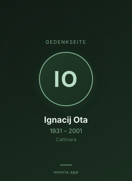 Gedenkportrait von Ignacij Ota