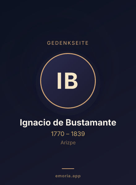 Gedenkportrait von Ignacio de Bustamante