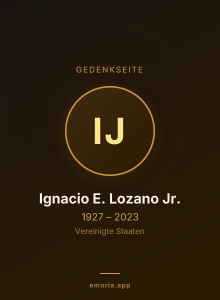 Gedenkportrait von Ignacio E. Lozano Jr.