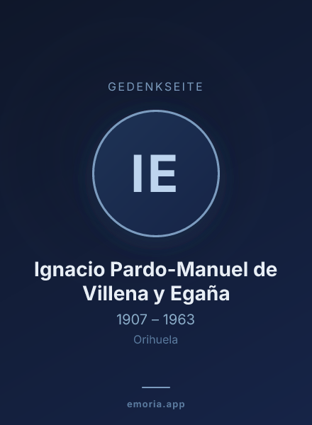 Gedenkportrait von Ignacio Pardo-Manuel de Villena y Egaña