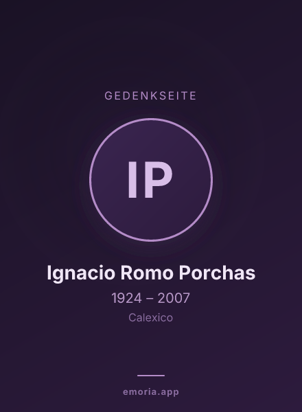 Gedenkportrait von Ignacio Romo Porchas