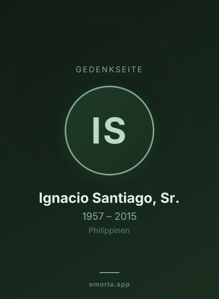 Gedenkportrait von Ignacio Santiago, Sr.