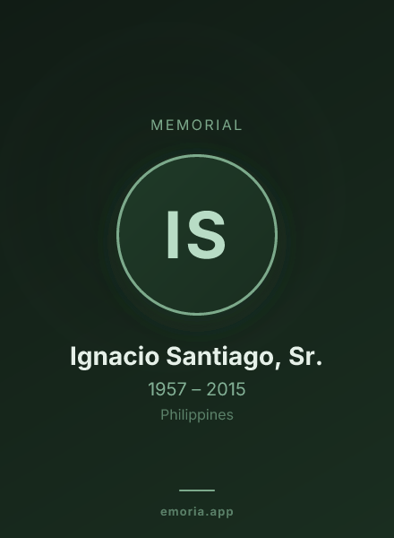Memorial portrait of Ignacio Santiago, Sr.