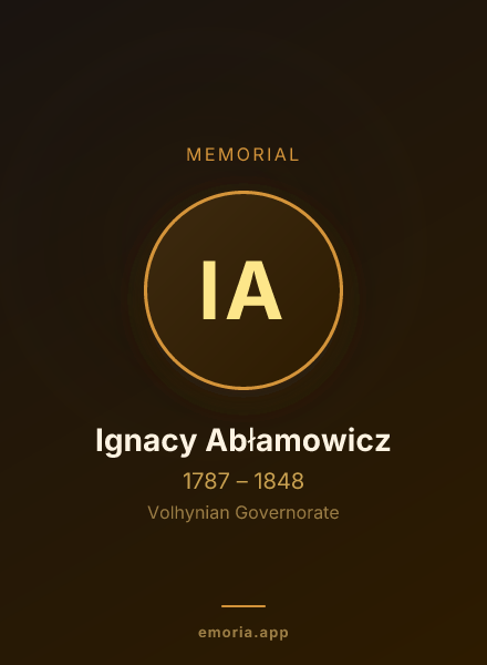 Memorial portrait of Ignacy Abłamowicz