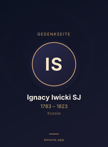 Gedenkportrait von Ignacy Iwicki SJ