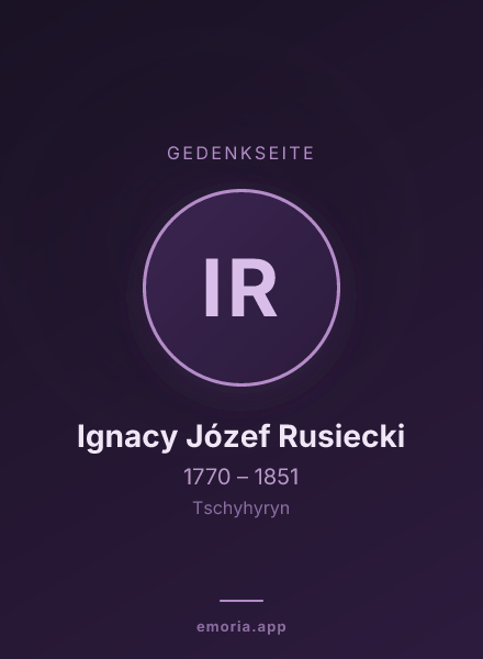 Gedenkportrait von Ignacy Józef Rusiecki