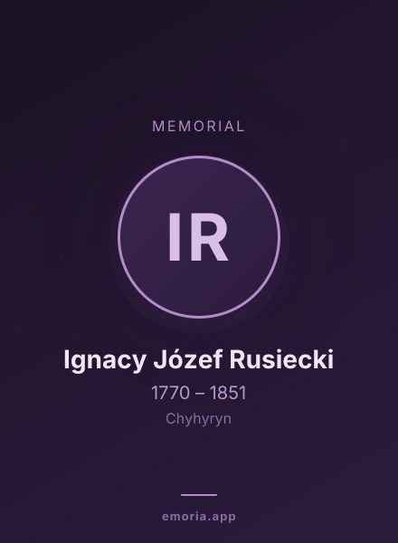Memorial portrait of Ignacy Józef Rusiecki
