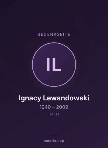 Gedenkportrait von Ignacy Lewandowski