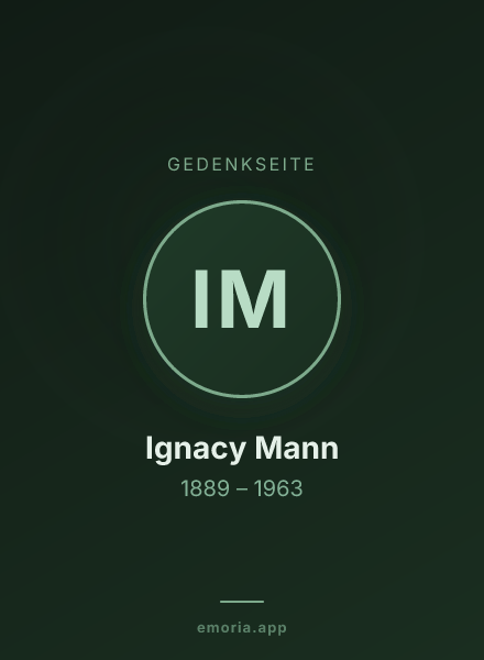 Gedenkportrait von Ignacy Mann