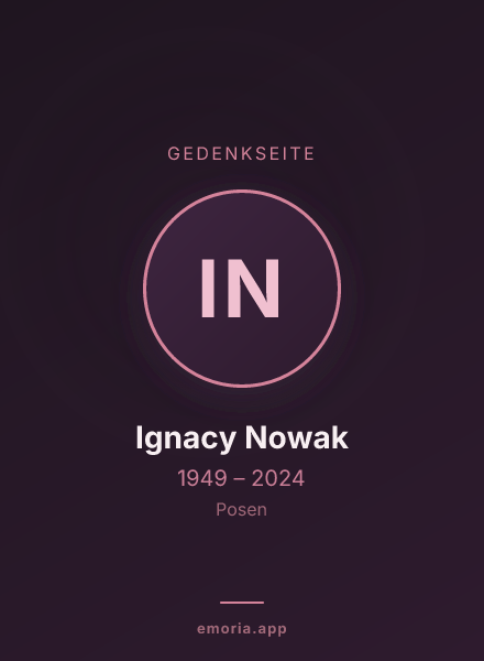 Gedenkportrait von Ignacy Nowak