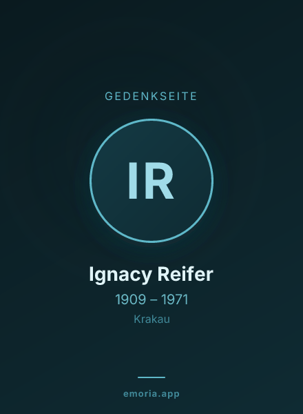 Gedenkportrait von Ignacy Reifer