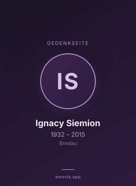 Gedenkportrait von Ignacy Siemion