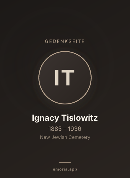 Gedenkportrait von Ignacy Tislowitz
