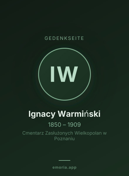 Gedenkportrait von Ignacy Warmiński
