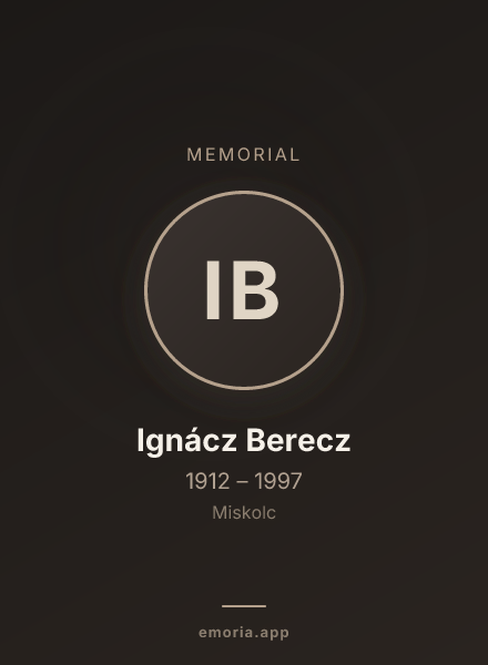 Memorial portrait of Ignácz Berecz