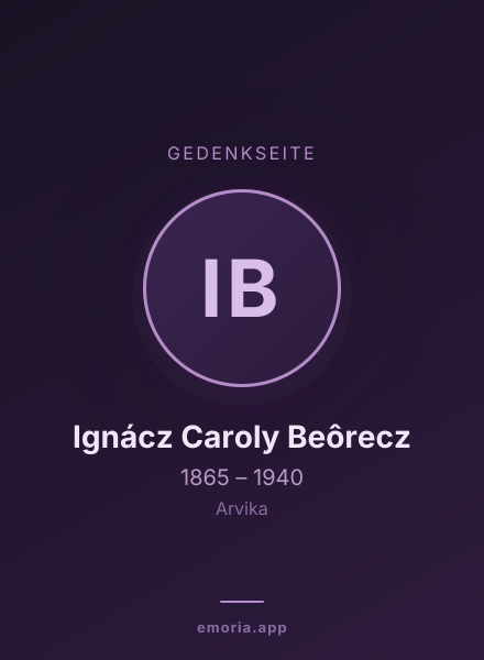 Gedenkportrait von Ignácz Caroly Beôrecz