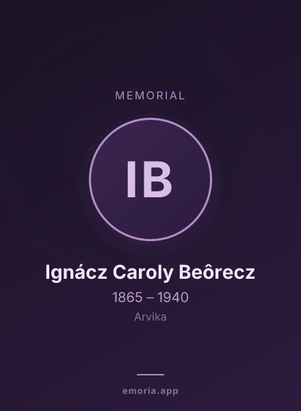 Memorial portrait of Ignácz Caroly Beôrecz