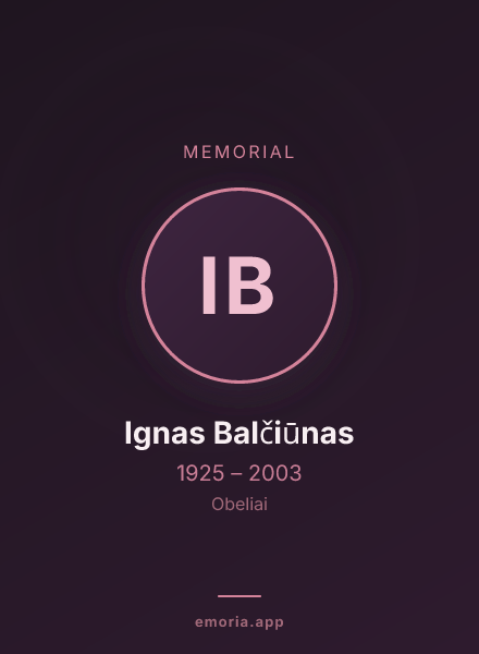 Memorial portrait of Ignas Balčiūnas