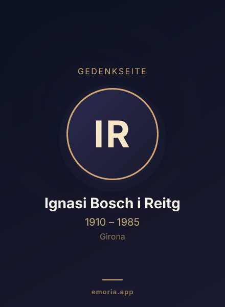 Gedenkportrait von Ignasi Bosch i Reitg