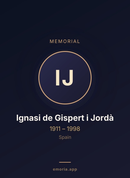 Memorial portrait of Ignasi de Gispert i Jordà