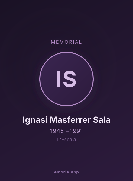 Memorial portrait of Ignasi Masferrer Sala