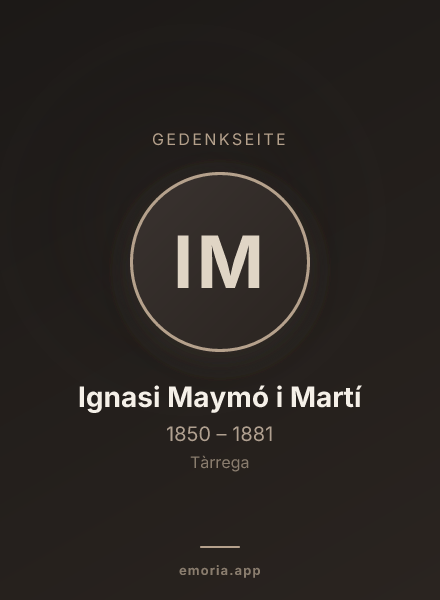 Gedenkportrait von Ignasi Maymó i Martí
