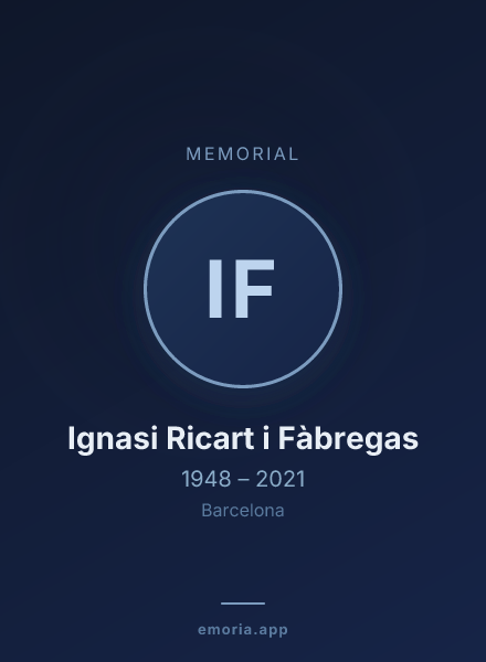 Memorial portrait of Ignasi Ricart i Fàbregas