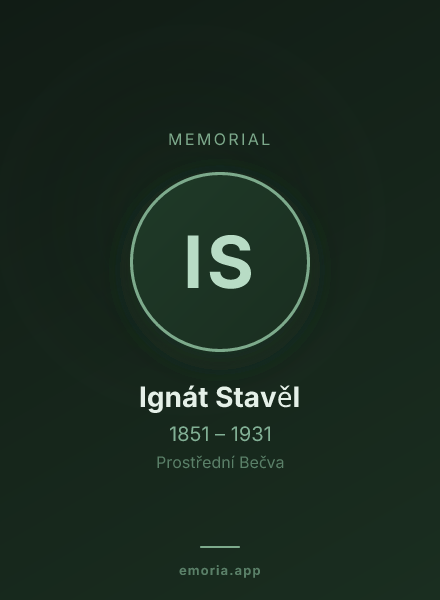 Memorial portrait of Ignát Stavěl