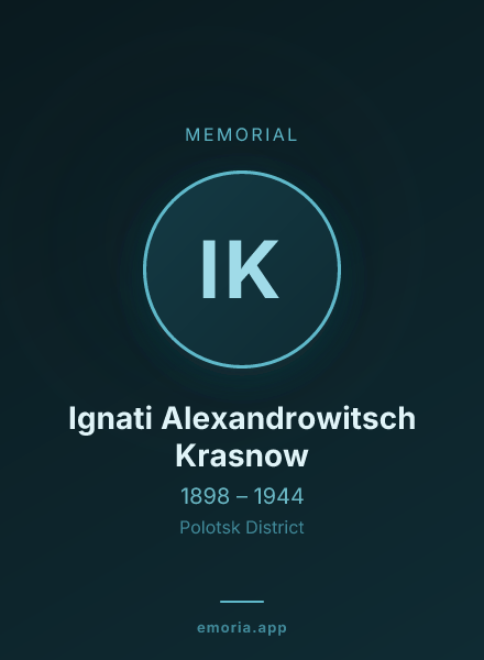Memorial portrait of Ignati Alexandrowitsch Krasnow
