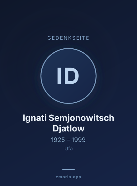 Gedenkportrait von Ignati Semjonowitsch Djatlow
